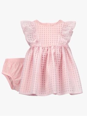 Carter’s pastel pink ruffle sleeve 2 piece spring/summer holiday dress size 24mo
